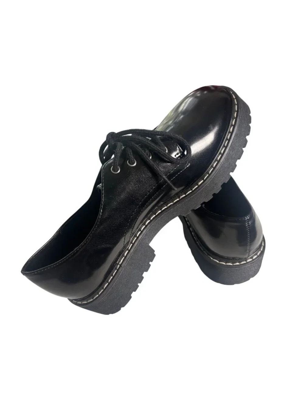 A New Day Black Platform Oxfords Chunky Lug Sole Loafers Dress Shoes 7.5